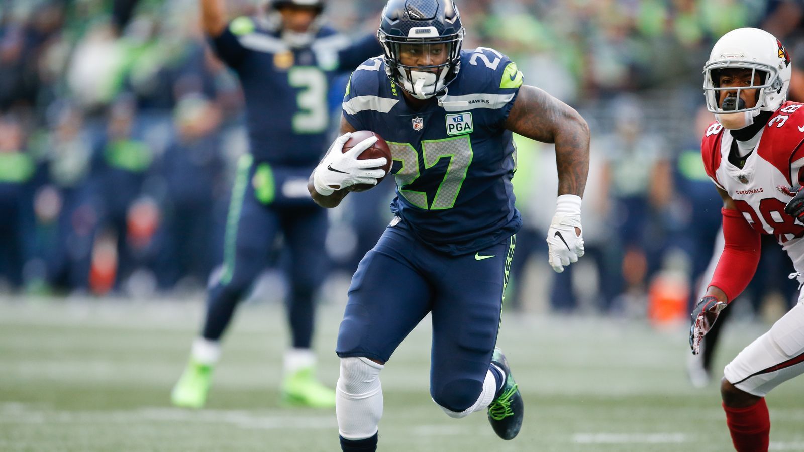 
                <strong>Mike Davis (Running Back)</strong><br>
                Status: Unrestricted Free AgentAlter: 26Gehalt Saison 2018: 1.337.500 DollarSpiele 2018 (Regular Season + Playoffs): 15 + 1Im Team seit: 2017Erfolge mit Seahawks: -
              