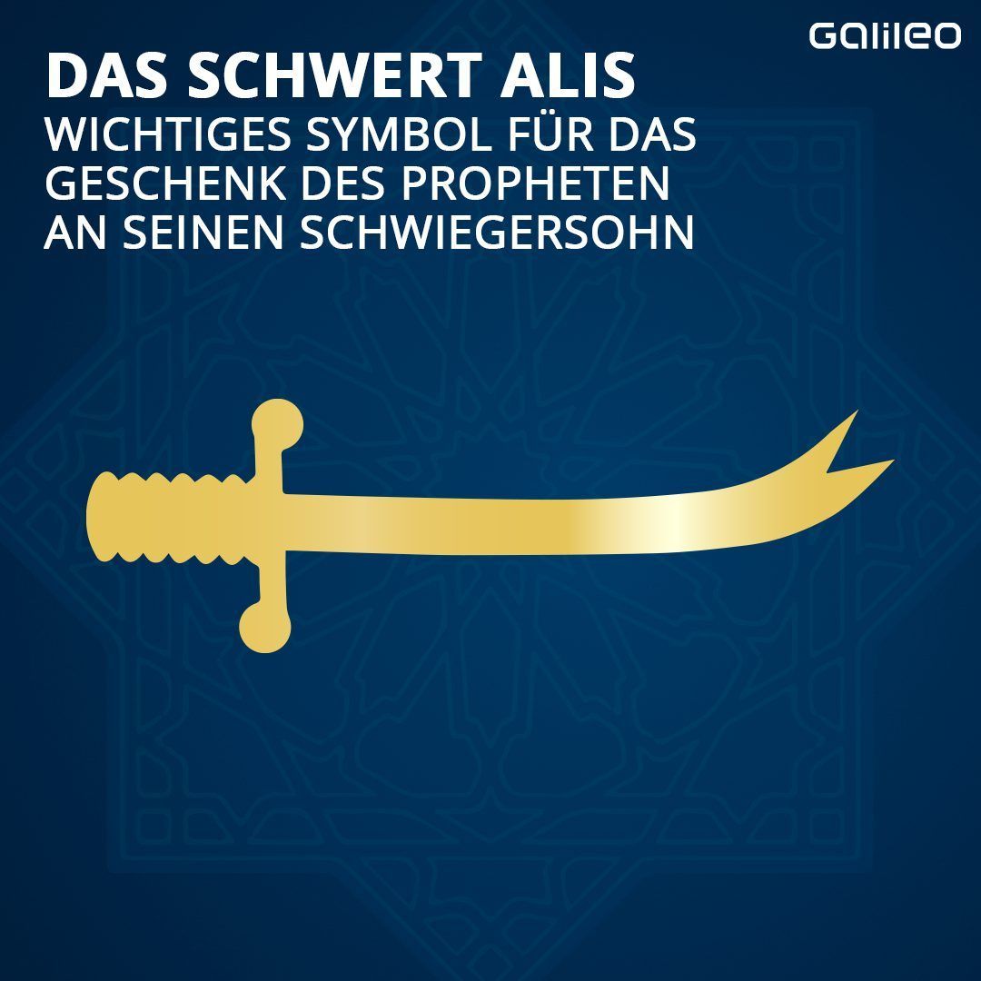 Für die Schiiten ist das Schwert Alis ein wichtiges Symbol. Mohammed soll seinem Schwiegersohn Ali ein Schwert mit doppelter Spitze geschenkt haben. 