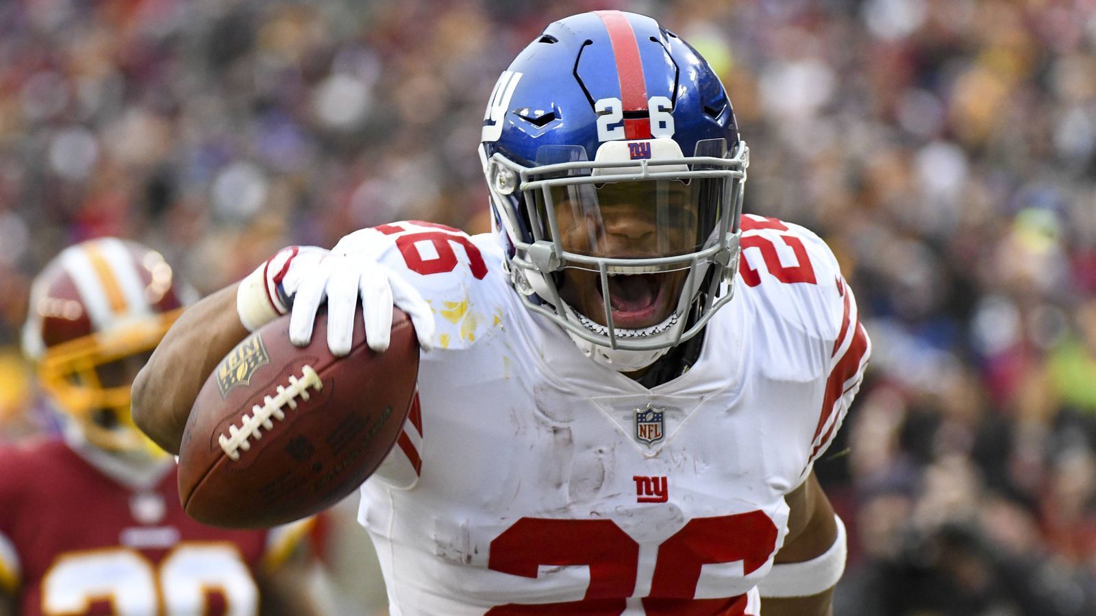 
                <strong>Platz 16: Saquon Barkley</strong><br>
                Position: Running BackTeam: New York GiantsPlatzierung im Vorjahr: nicht dabei
              