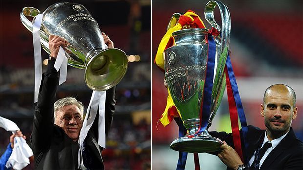 
                <strong>Titel</strong><br>
                Titel: Carlo Ancelotti (3, mit dem AC Mailand (2x) und Real Madrid) – Pep Guardiola (2, beide mit dem FC Barcelona)
              