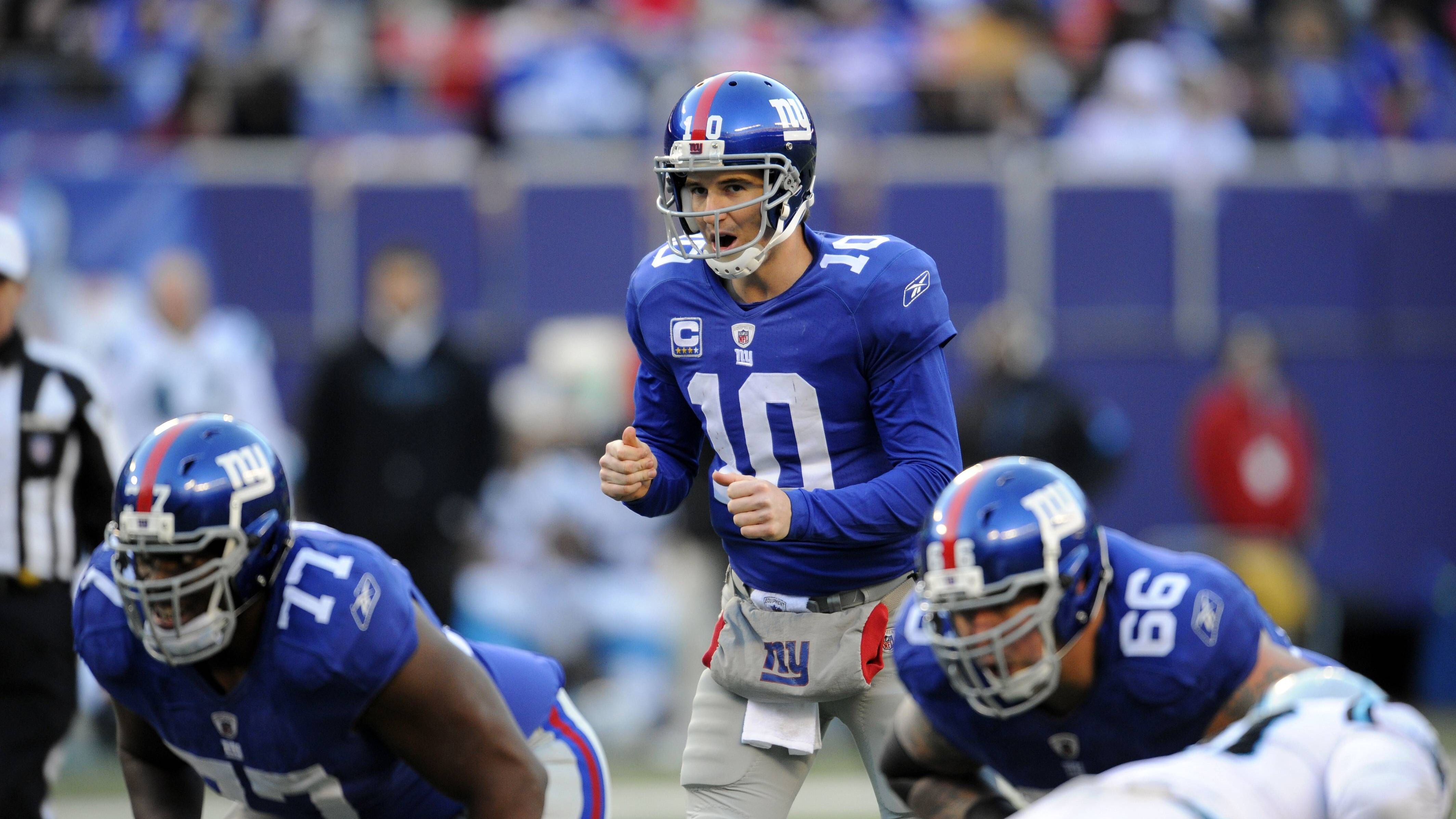 <strong>Eli Manning (New York Giants)</strong><br>Am 11. Oktober 2009 beim 44:7-Sieg über die Oakland Raiders: 8 Completions für 173 Yards bei 10 Versuchen, 2 Touchdowns.