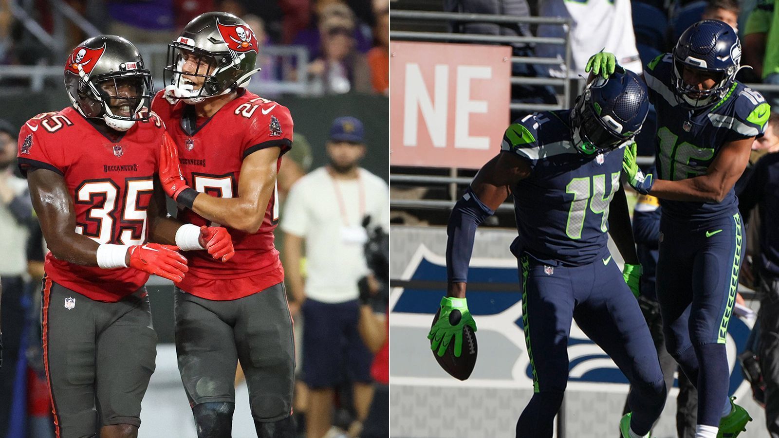 
                <strong>D.K. Metcalf & Tyler Lockett vs. Buccaneers-Secondary</strong><br>
                Die beiden Lieblingsanspielstationen von Geno Smith nehmen es mit einer talentierten Buccaneers-Secondary auf. Die Pass-Verteidigung der Buccaneers konnte gegnerische Offensiven bisher bei knapp unter 190 Passing Yards im Schnitt halten - fünftbester Wert der Liga. Besonders Cornerback Jamel Dean sticht dabei hervor. Lediglich 101 zugelassen Yards gehen bisher auf das Konto des 26-Jährigen. 
              