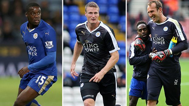 
                <strong>Deutsches Trio</strong><br>
                Gleich drei Spieler mit deutschem Pass stehen im Kader der "Füchse". Neben Ex-Nationalspieler Robert Huth (Mi.), der die Abwehr zusammenhält, sind das Linksverteidiger Jeffrey Schlupp (li.) und Torwart-Veteran Mark Schwarzer. Schlupp kommt 1992 in Hamburg zur Welt, hat aber mittlerweile sechs Länderspiele für Ghana bestritten. Schwarzer, 43 Jahre alt, spielt zwischen 1994 und 1996 für Dynamo Dresden und den 1. FC Kaiserslautern in der Bundesliga. Mit 109 Einsätzen für Australien ist er Rekordspieler der "Socceroos".
              