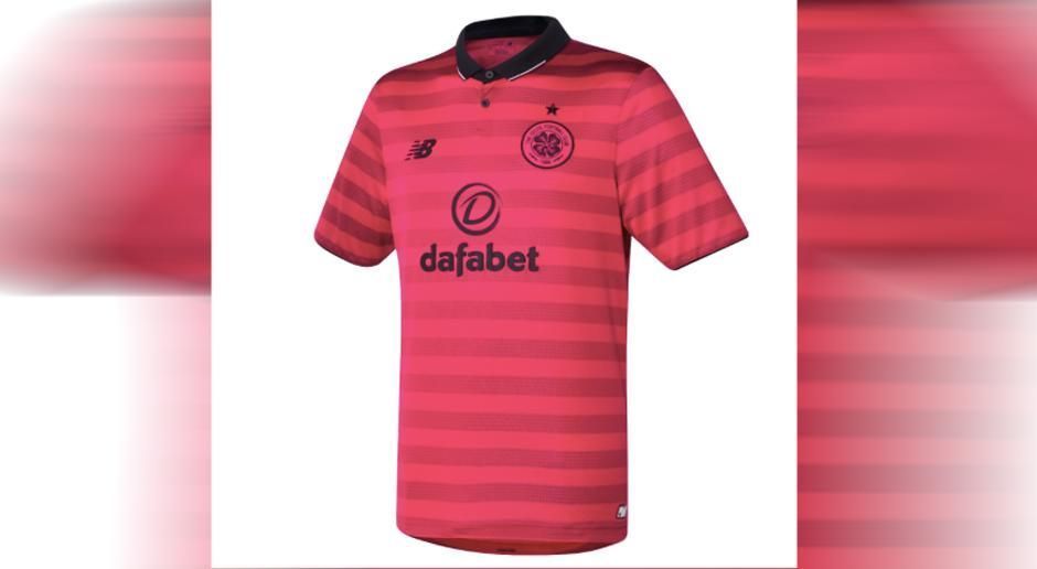 
                <strong>Celtic Glasgow Alternativtrikot</strong><br>
                Celtic Glasgow hat sein drittes Trikot für die Saison 2016/2017 präsentiert - und damit für eine Überraschung gesorgt. Als Alternative zum klassischen Look in grün-weiß und dem Auswärts-Jersey in schwarz-gold können "The Bhoys" in der kommenden Spielzeit auch in pink-gestreift auflaufen. Vereinslogo, Sponsor und Ausrüster heben sich passend zum Polo-Kragen in schwarz ab.  
              