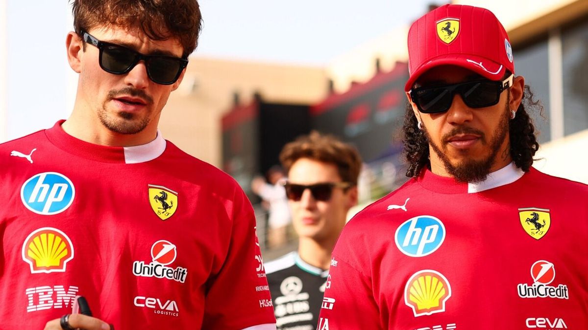 Die Ferrari-Fahrer Charles Leclerc und Lewis Hamilton mit ernsten Mienen