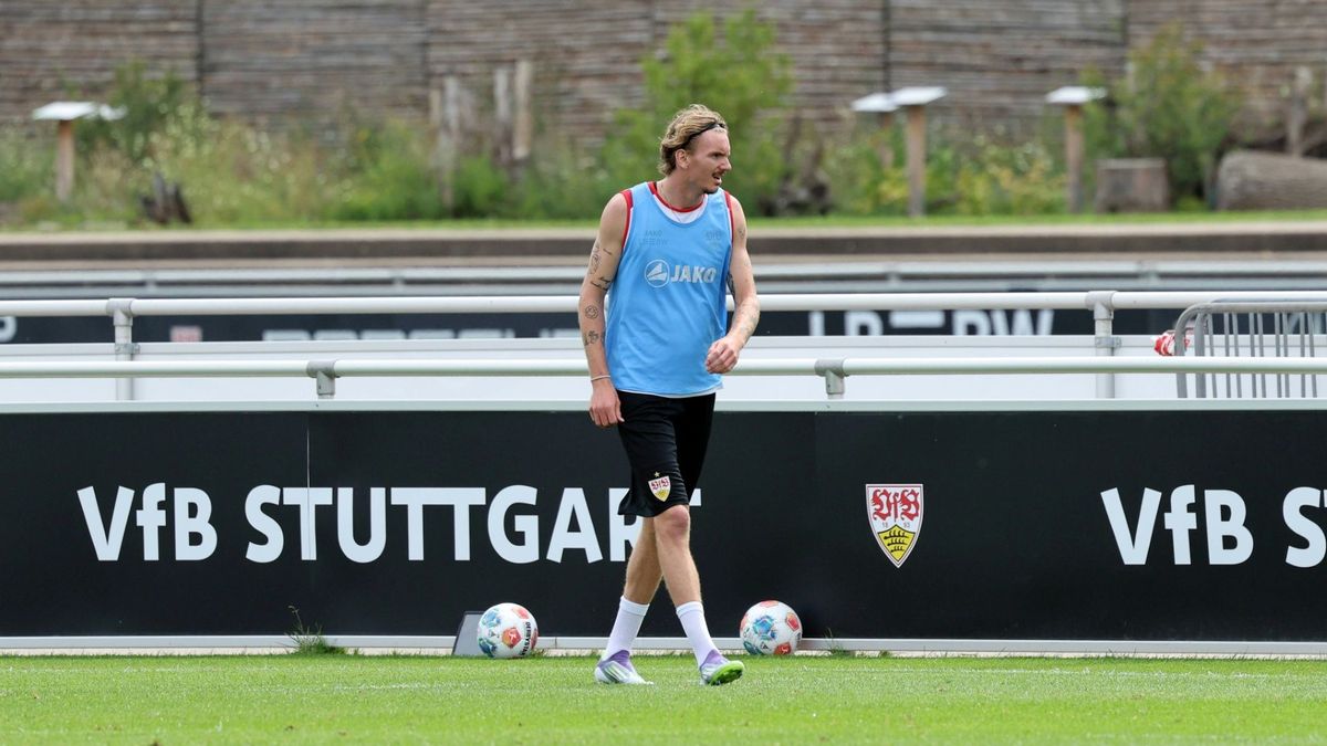 Nick Woltemade im Training des VfB Stuttgart