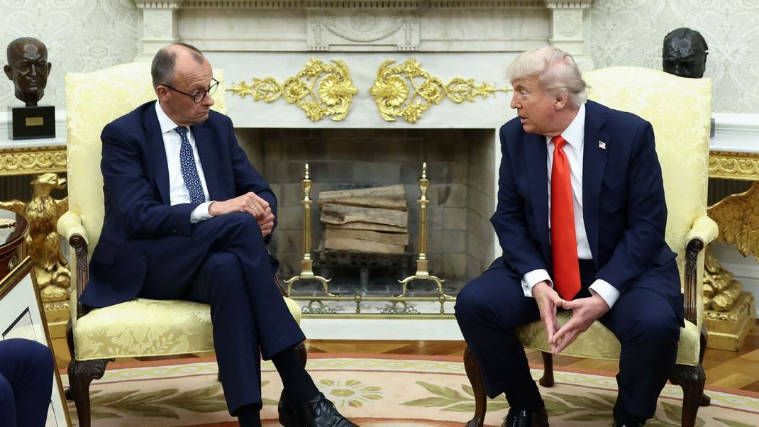 US-Präsident Donald Trump und Bundeskanzler Friedrich Merz bei ihrem Treffen im Weißen Haus in Washington am Donnerstag (5. Juni 2025).