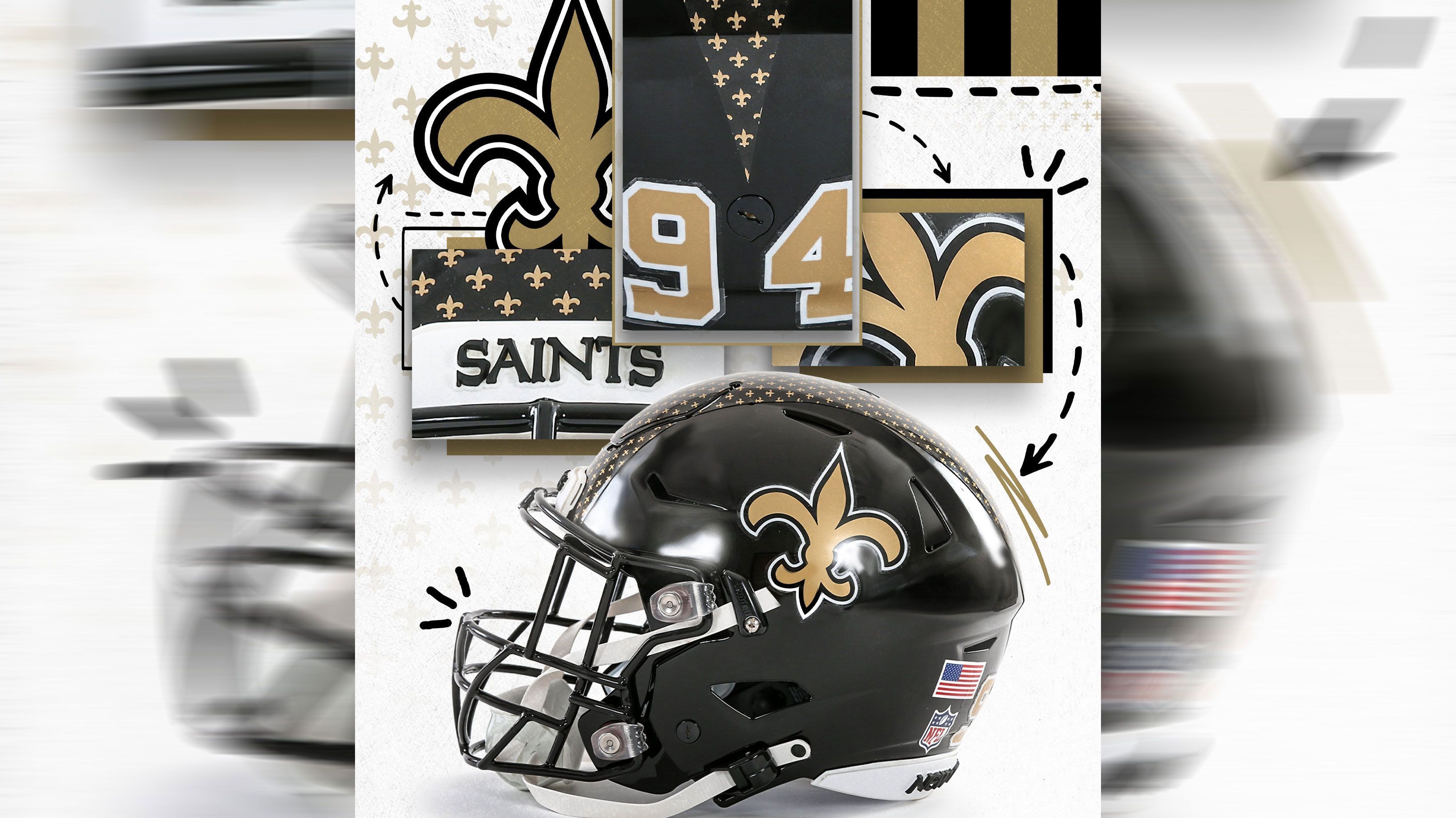 <strong>New Orleans Saints - Throwback-Trikot</strong><br>Mindestens eine Partie werden die Saints in schwarzen Helmen spielen, dies war bislang einzig in einem Preseason-Spiel 1969 der Fall. Das gab die Franchise bekannt. Laut "ESPN" wollen die Saints dazu ihre weißen Uniformen tragen, auch wenn Defensive End Cameron Jordan eine andere Kombination bevorzugen würde. "Ich hatte gehofft, dass wir schwarz auf schwarz sein würden."