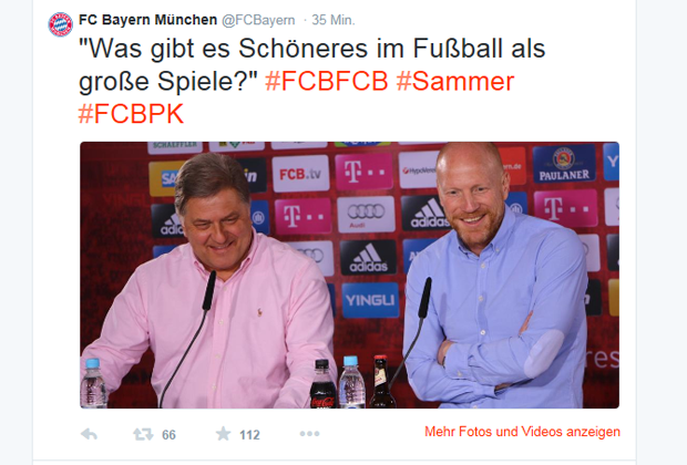 
                <strong>FC Bayern München</strong><br>
                Bayens Sport-Vorstand Matthias Sammer lässt sich seine gute Laune nicht vom Hammerlos FC Barcelona verderben.
              