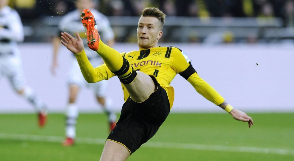 
                <strong>Marco Reus</strong><br>
                Marco Reus: Reus war viel unterwegs, traute sich auch immer wieder in Eins-gegen-Eins-Duelle. Bereitete zwei Tore von Aubameyang und das 3:1 durch Dembele sehenswert vor und ging auch die Wege in die Defensive mit. Hatte seinen Blackout in der 54. Minute, als ein eklatanter Fehlpass fast für das 2:2 sorgte. ran-Note: 1,5.
              