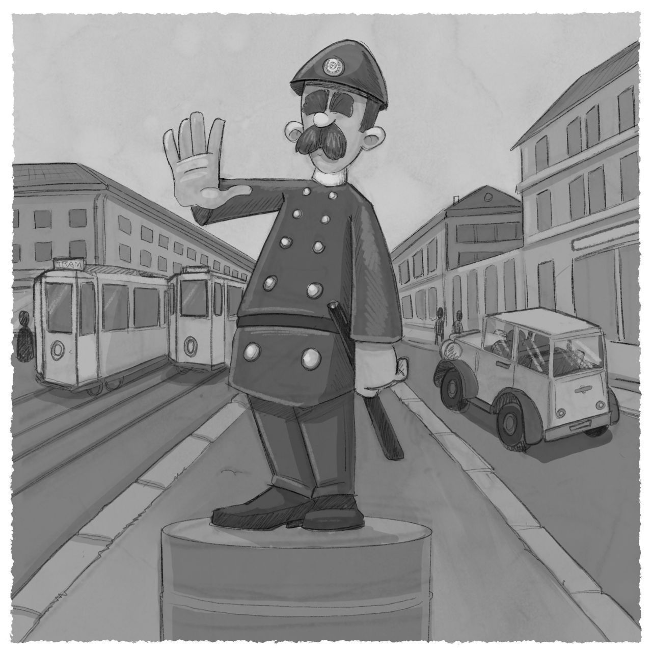 Weil der Verkehr zunahm, waren seit Mitte der 1920er-Jahre die ersten Verkehrspolizisten im Einsatz.