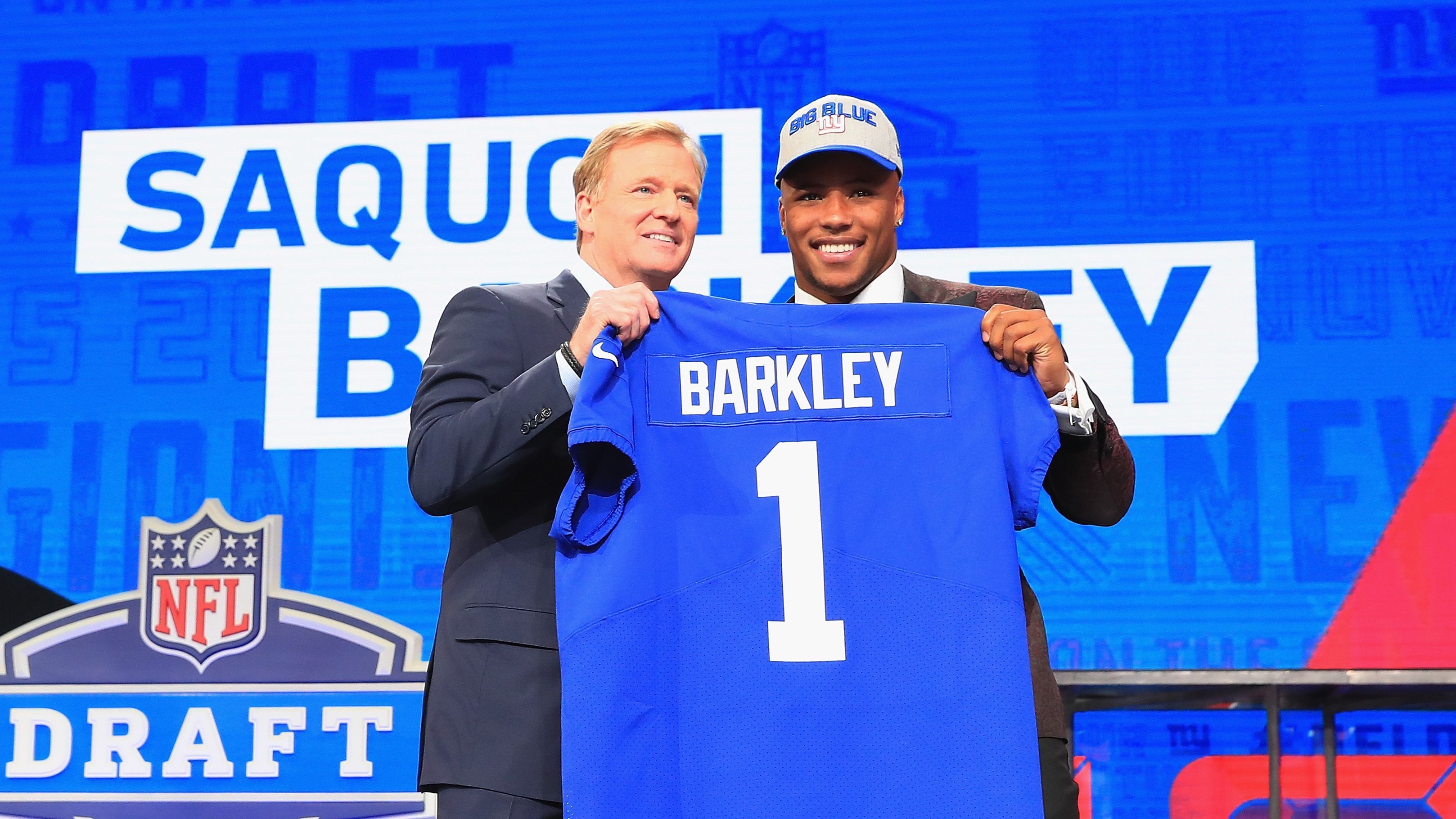 <strong>New York Giants (2018)</strong><br>Spieler: Saquon Barkley (RB)<br>Jahr des Drafts: 2018<br>Jahr des ersten Awards: 2018<br>Award: Offensive Rookie of the Year