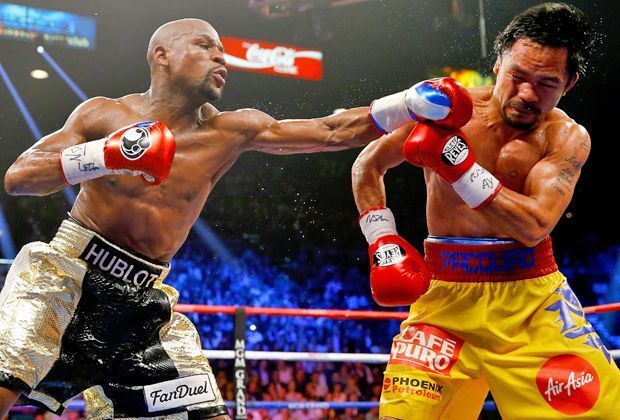 
                <strong>Mayweather vs. Pacquiao: Die Bilder zum Mega-Fight</strong><br>
                ... doch die klareren Treffer gelangen dem 38-Jährigen Floy Mayweather.
              