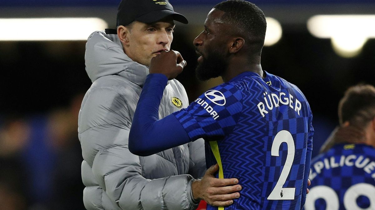Tuchel (l.) und Rüdiger an der Stamford Bridge