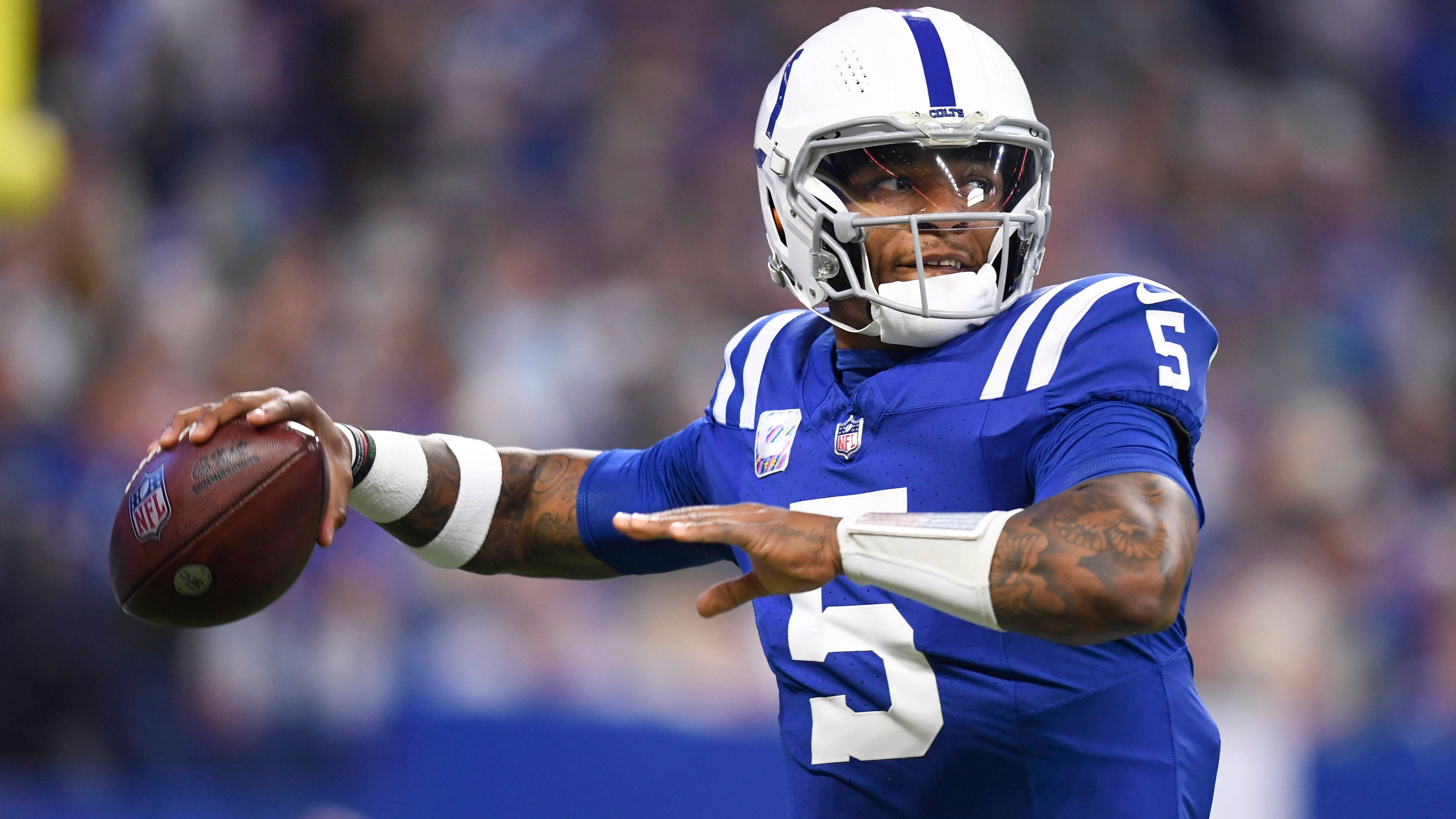 <strong>Platz 26 (geteilt): Anthony Richardson</strong><br>Team: Indianapolis Colts<br>Anzahl der Spiele: 11<br>Sacks: 14