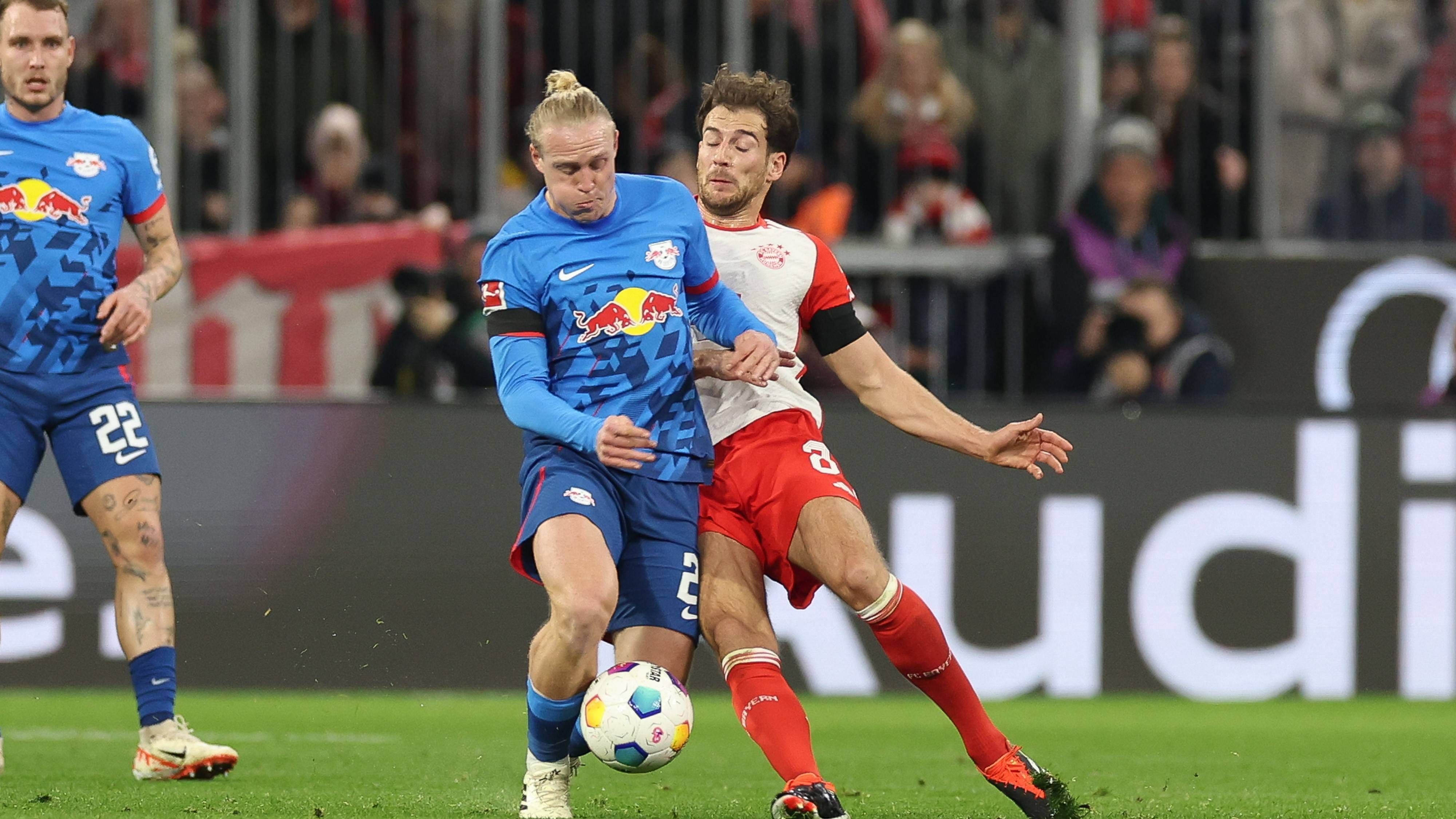 <strong>Xaver Schlager (RB Leipzig)</strong><br>Der Österreicher spielt lange recht unauffällig, er läuft Räume zu, gewinnt Zweikämpfe und ist viel unterwegs. Verliert dann aber vor dem 0:1 den entscheidenden Zweikampf gegen Musiala. Sieht Gelb für ein Foul an Tel. <strong><em>ran</em></strong>-Note: 4