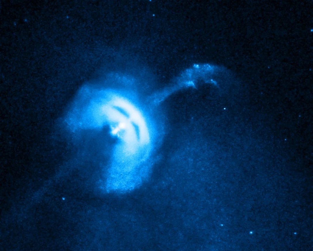 Der 1000 Lichtjahre entfernte Pulsar Vela dreht sich alle 89 Millisekunden einmal