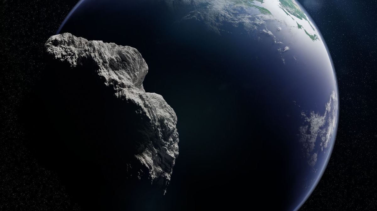 Ein Asteroid nährt sich bedrohlich der Erde