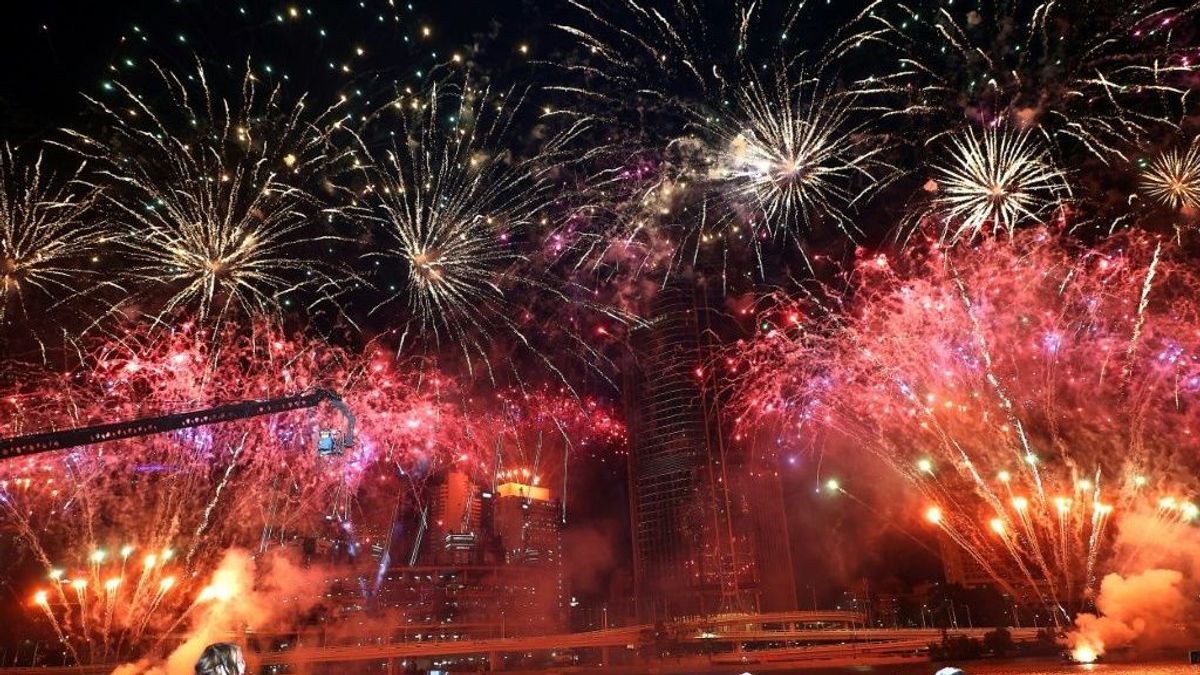 Im Juli 2021: Feuerwerk nach dem Zuschlag für Brisbane