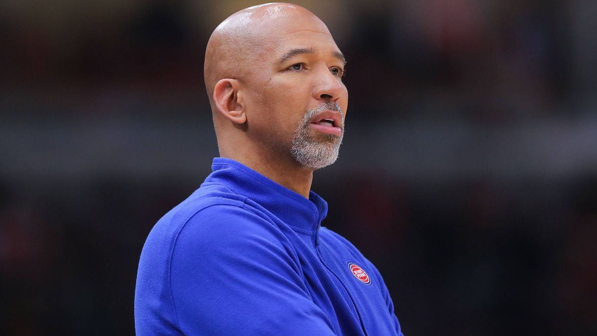 CHICAGO, IL - FEBRUARY 27: Detroit Pistons head coach Monty Williams looks on during the first half against the Chicago Bulls at the United Center on February 27, 2024 in Chicago, Illinois. (Photo ...