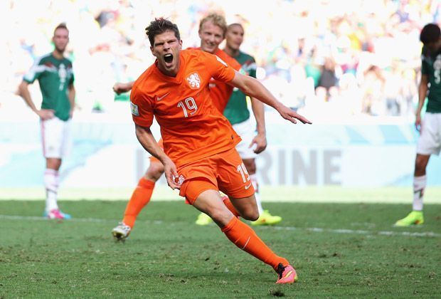 
                <strong>Klaas-Jan Huntelaar (1 Tor, Niederlande, Schalke 04)</strong><br>
                Bis zum Achtelfinale ist Klaas-Jan Huntelaar nur ein WM-Tourist bei Oranje. Doch gegen Mexiko legt der Schalker Stürmer nicht nur den späten Ausgleich durch Wesley Sneijder mustergültig auf, sondern verwandelt auch in der Nachspielzeit einen Elfer zum umjubelten Sieg.
              