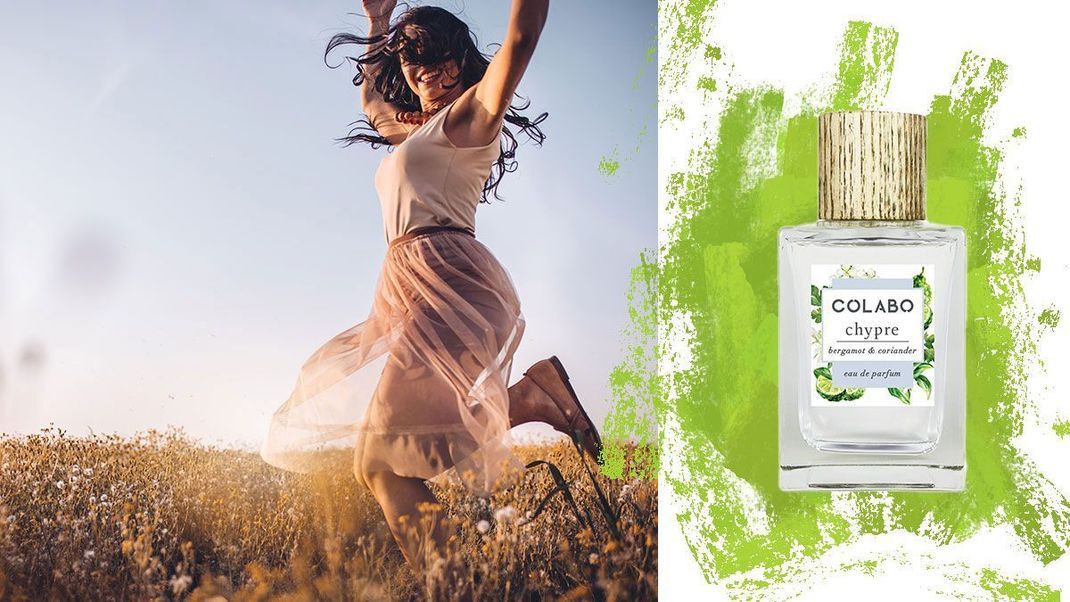 Ein veganer Duft von Colabo mit würzigen Kräutern, Zitrusfrüchten und weißen Blüten – dieses Unisex-Parfüm ist wahrhaft für alle ein ganz besonderer Sommerdurft!