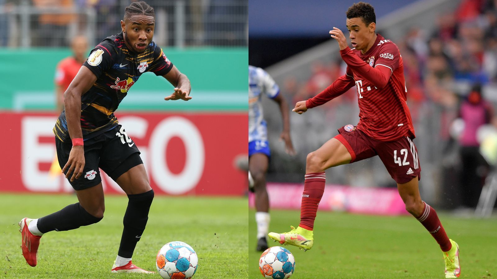 
                <strong>Christopher Nkunku vs. Jamal Musiala</strong><br>
                Für Christopher Nkunku ist das Duell gegen die Bayern eine Chance, sich möglicherweise dauerhaft in der Startelf der Leipziger zu etablieren. Denn auf seiner linken Außenbahn hat der Franzose durch den wieder genesenen Dominik Szoboszlai starke Konkurrenz. Somit muss Nkunku liefern. Bislang klappte das in der Bundesliga-Saison noch nicht so gut. Für Nkunku steht weder ein Treffer noch eine Torvorlage zu Buche. Auf der Gegenseite steht bei den Bayern mit Jamal Musiala ein absolutes Toptalent in der Startelf. Der 18-Jährige hat Star Leroy Sane aus der Startelf verdrängt und überzeugte in der laufenden Saison mit drei Toren und zwei Vorlagen. Hier schlägt die jugendliche Leichtigkeit von Musiala den unter Druck stehenden Nkunku. Punkt für Bayern. Stand: 5:9.
              