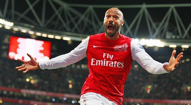 
                <strong>Angriff: Thierry Henry</strong><br>
                1999 bis 2007 und Januar bis Februar 2012371 Spiele227 Tore
              