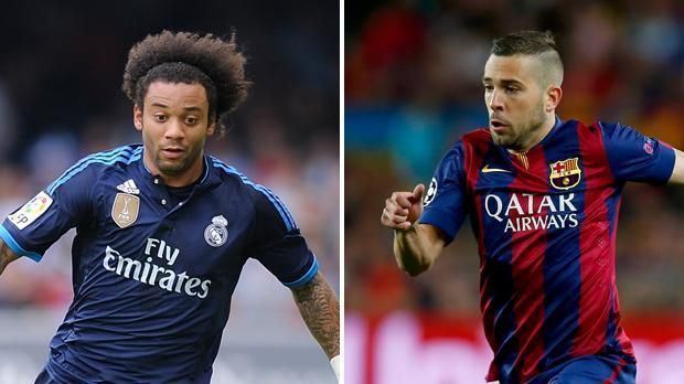 
                <strong>Marcelo vs Jordi Alba</strong><br>
                Marcelo vs Jordi Alba: Unter normalen Umständen würde wohl Marcelo das Rennen für sich entscheiden. Der Brasilianer ist auf Linksaußen einer der wichtigsten Spieler in Reals Elf. Doch Marcelo verletzte sich in der Champions League, sein Einsatz ist noch immer fraglich. Kann der 27-Jährige spielen, wird er kaum seine Topform zeigen können. Deshalb macht Jodi Alba den Punkt und bringt Barca mit 3:2 in Führung. 
              