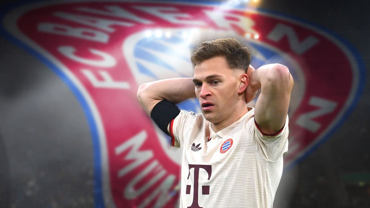 FOTOMONTAGE: FC Bayern ziet Angebot an Kimmich zurueck! Joshua KIMMICH (Bayern Muenchen), Enttaeuschung,Frust,enttaeuscht, frustriert,niedergeschlagen,,Aktion, Einzelbild,angeschnittenes Einzelmoti...