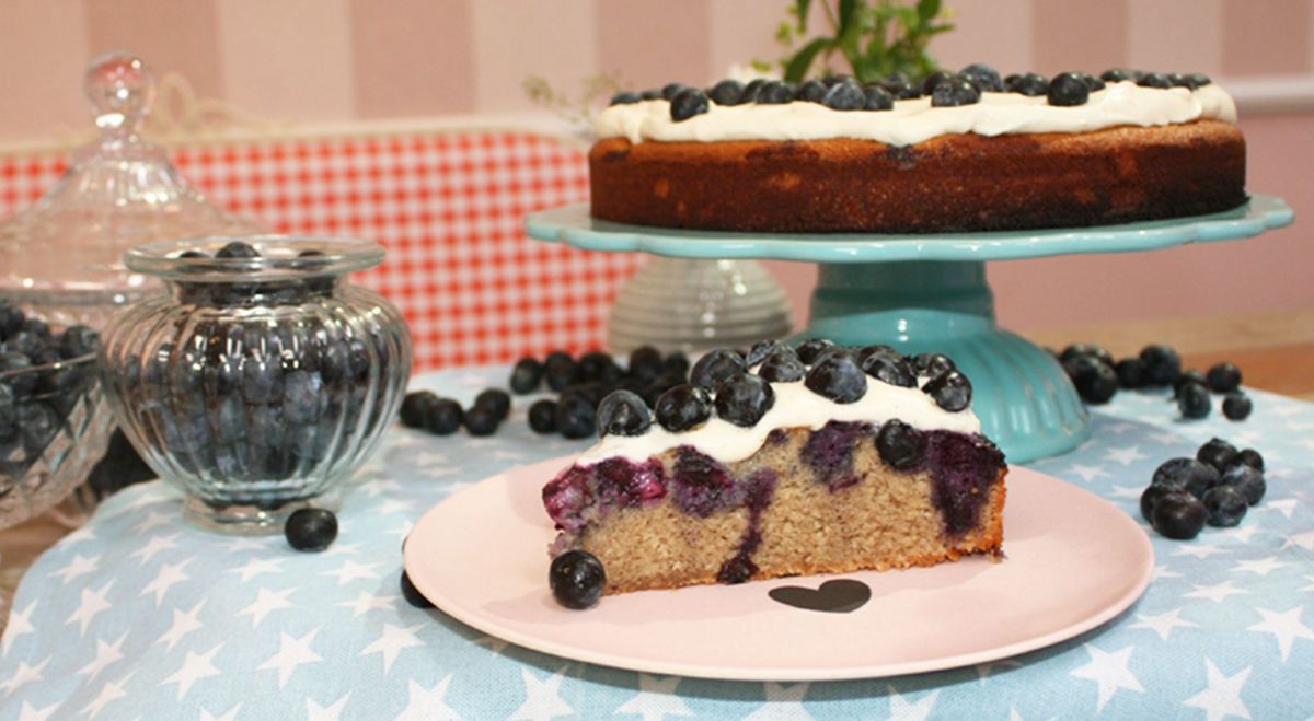 Heidelbeerkuchen mit Vanillecreme