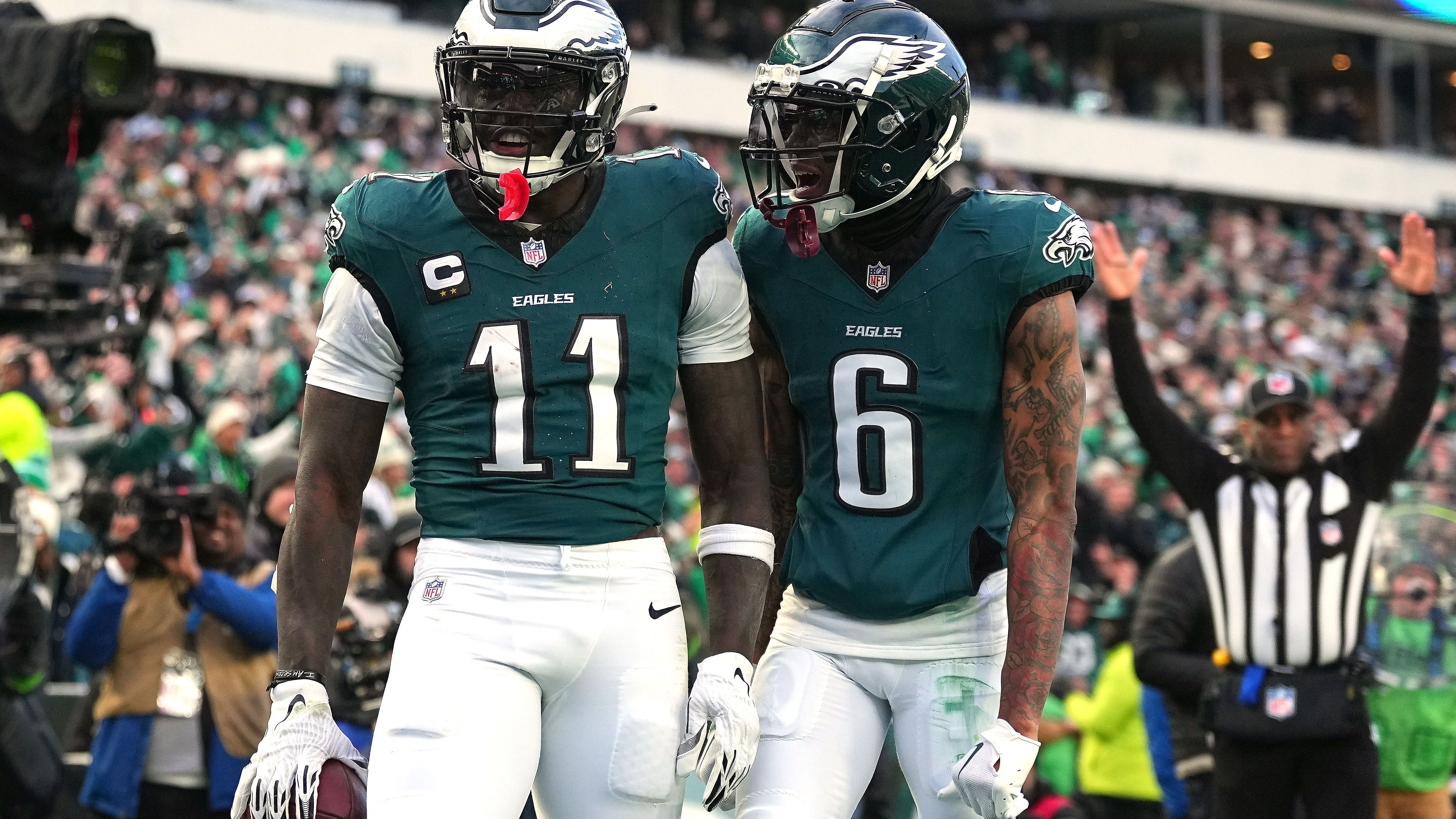 <strong>NFC East - Philadelphia Eagles</strong><br><strong>Wide Receiver</strong>: A.J. Brown, Jahan Dotson, DeVonta Smith<br><strong>Offensive Line</strong>: Jordan Mailata, Landon Dickerson, Cam Jurgens, Tyler Steen, Lane Johnson<br><strong>Tight End</strong>: Dallas Goedert<br><strong>Quarterback</strong>: Jalen Hurts<br><strong>Running Back</strong>: Saquon Barkley<br><strong>Fullback</strong>: Ben VanSumeren