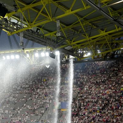 Den Polizeiangaben zufolge war der Unbekannte bereits um 22.27 Uhr auf das Dach des Stadions gelangt. 