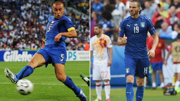 
                <strong>Fabio Cannavaro 2006 vs Leonardo Bonucci 2016</strong><br>
                Fabio Cannavaro 2006 vs Leonardo Bonucci 2016: Cannavaro ist bis heute der einzige Verteidiger, der es zu Weltfußballer-Ehren brachte. Eben in jenem Jahr 2006. Das war nach seiner Top-Leistung bei der WM auch verdient. Bonucci spielte in Frankreich ein gutes Turnier. Wie Bonucci heutzutage stand Cannavaro zu seiner Zeit bei Juventus Turin unter Vertrag.
              