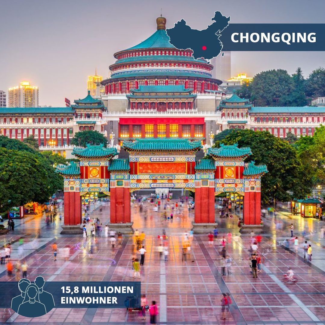 Chongqing, 16,87 Millionen Einwohner:innen (2022)