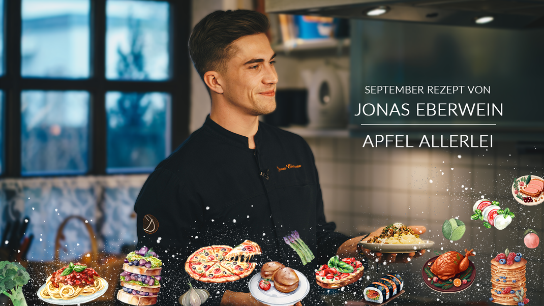 Wir sind bereit für die Apfelsaison: Profikoch Jonas Eberwein verrät uns sein Apfel-Kartoffel-Rösti-Rezept.