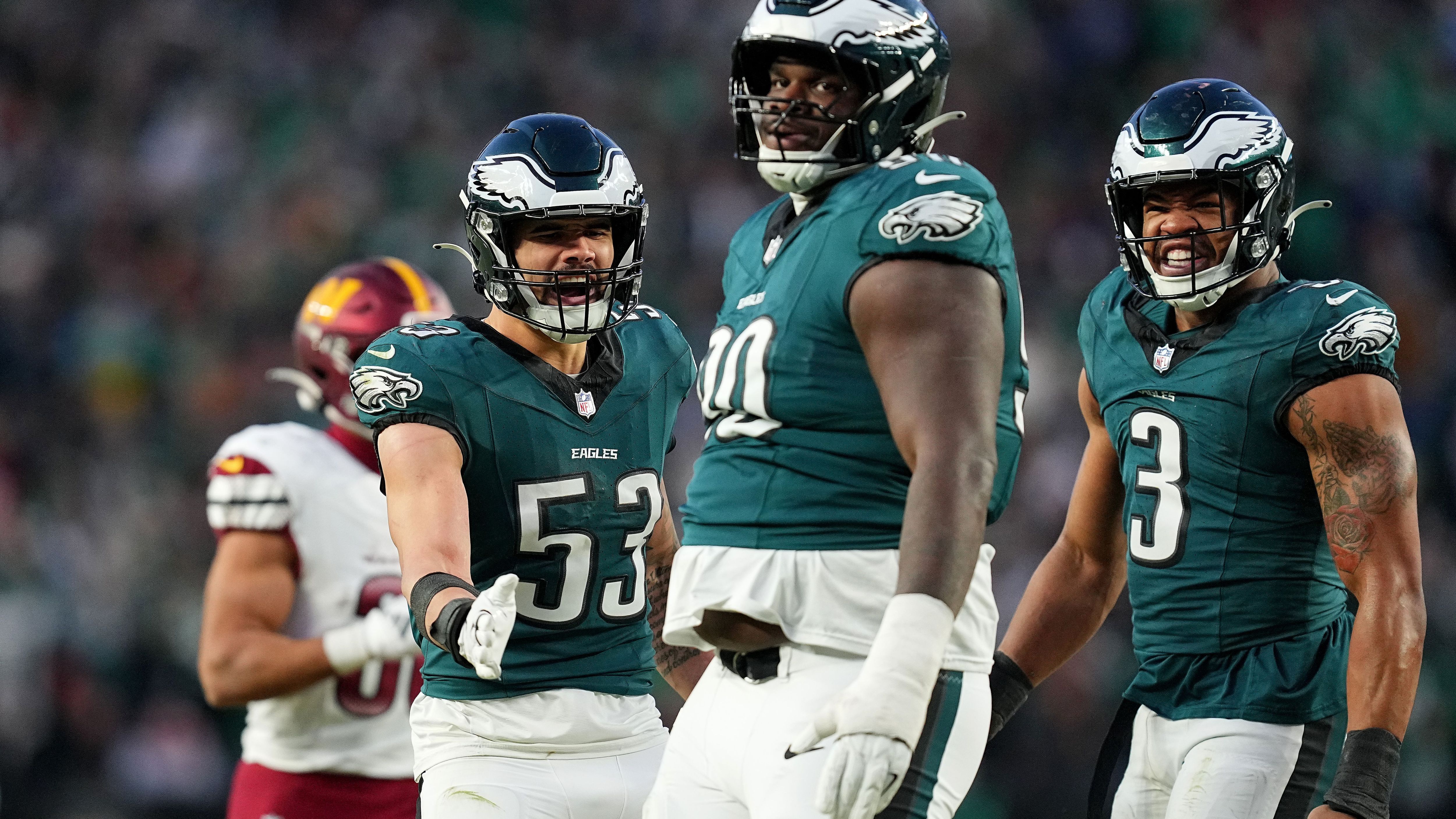 <strong>Philadelphia Eagles</strong><br>Saison 2024<br>Am 26.01.2025 im Spiel gegen die Washington Commanders<br>Endergebnis: 55-23