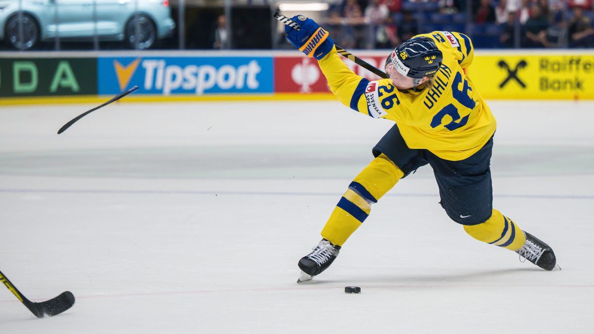 240512 Rasmus Dahlin of Sweden during the 2024 IIHF Ice hockey, Eishockey World Championship, WM, Weltmeisterschaft group stage game between Sweden and Poland on May 12, 2024 in Ostrava. Photo: Max...