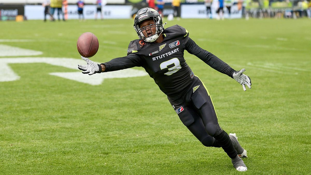 European League of Football (ELF),Stuttgart Surge vs. Munich Ravens, GAZI-Stadion Stuttgart, 03,Mike Harley Jr. Stuttgart GAZI-Stadion Baden-Württemberg Deutschland *** European League of Football ...