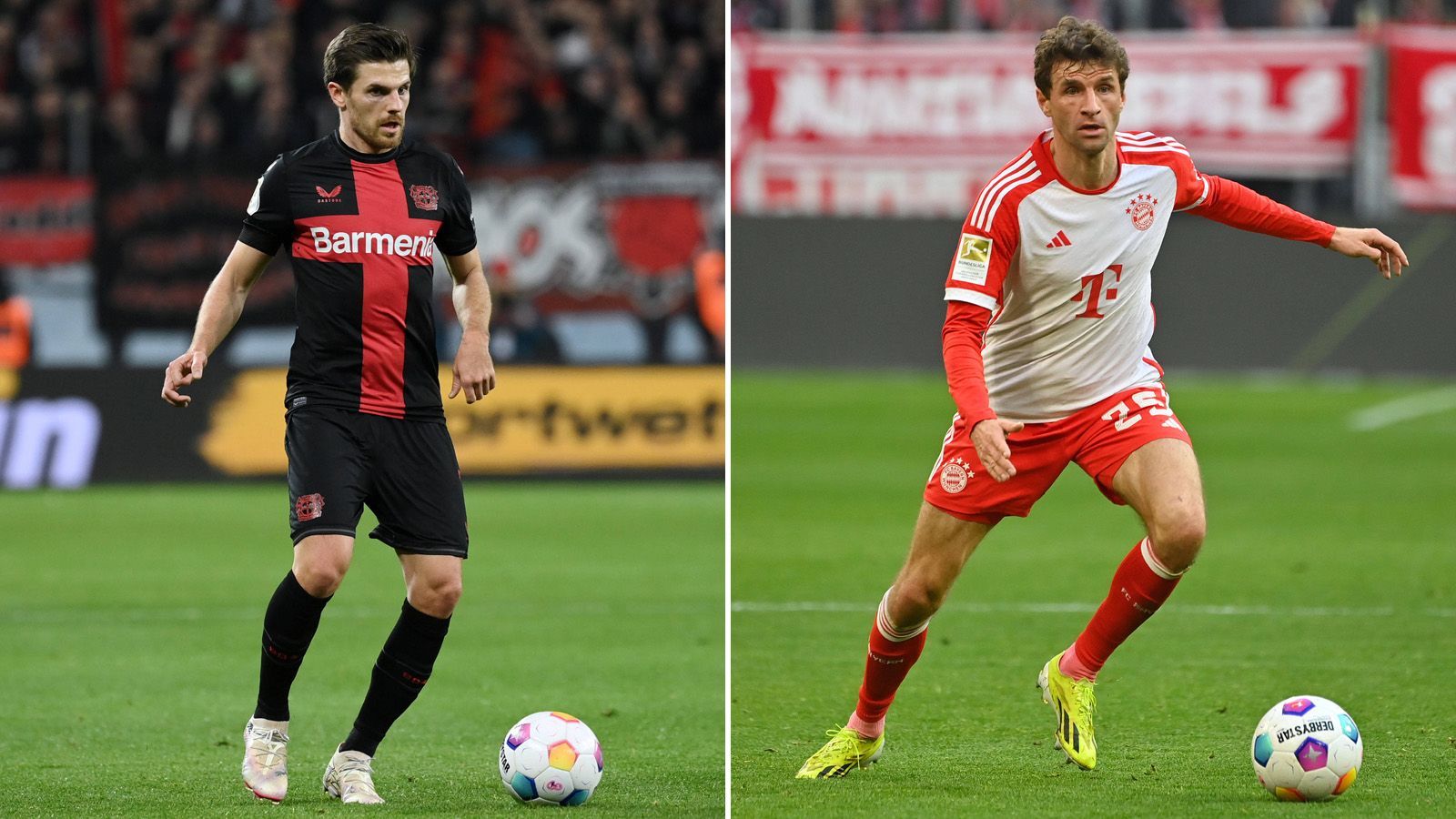 <strong>Jonas Hofmann vs. Thomas Müller</strong><br>Hofmann ist aktuell sicher besser in Tritt als Müller. Das liegt in erster Linie daran, dass der Bayern-Star weniger Spielpraxis hat. Allerdings: Wenn Müller aufläuft, kann er der Unterschiedsspieler sein. Zudem macht er Kane noch besser. Aufgrund der aktuellen Formkurve hat Hofmann trotzdem die Nase vorn. <strong>Leverkusen - Bayern 6:5</strong>