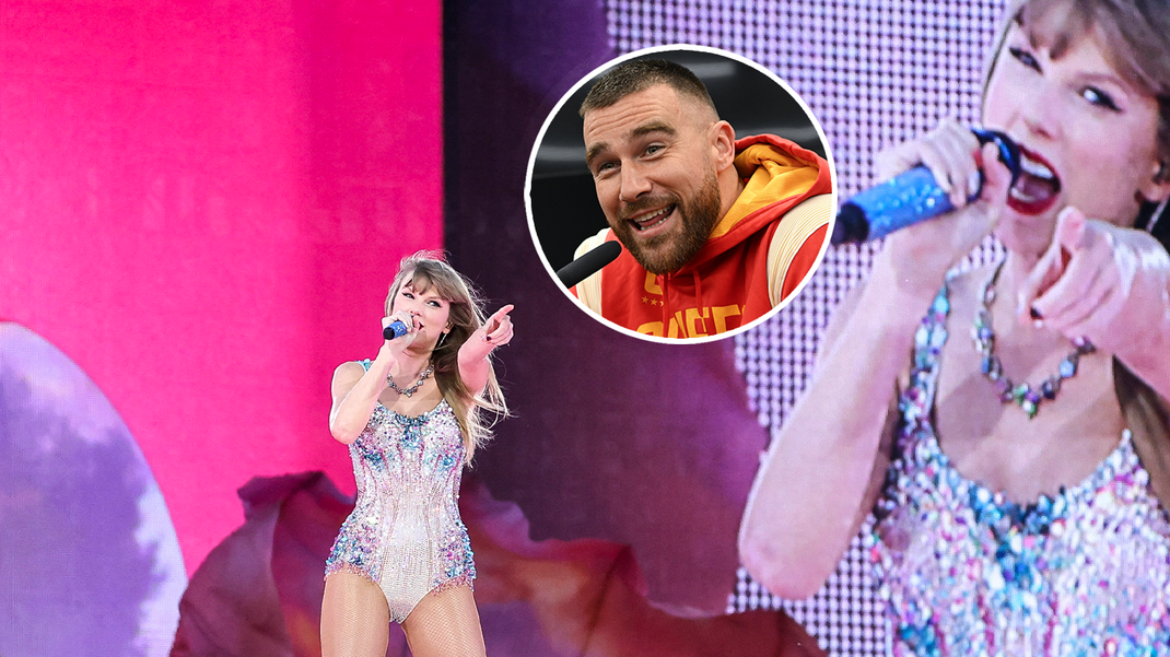 Taylor Swift & Travis Kelce: Sie küssen sich zum ersten Mal in der  Öffentlichkeit!