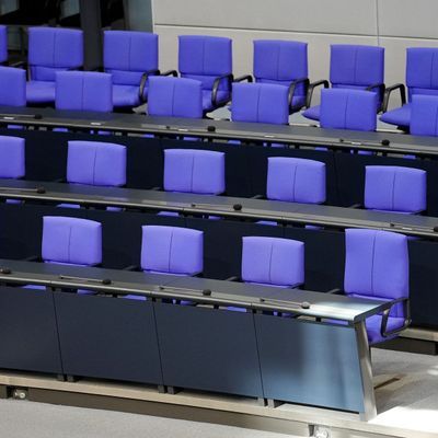 Regierungsbank im Bundestag