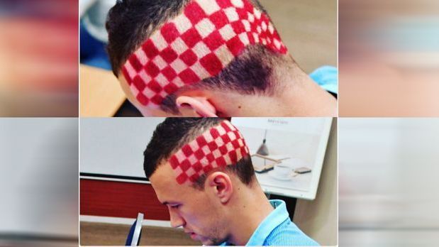 <strong>Ivan Perisic</strong><br>
                Ivan Perisic ließ sich vor der Achtelfinalpartie der EM 2016 gegen Portugal einen neuen Haarschnitt verpassen. Dabei bekannte er sich zu seinem Land Kroatien. Er ließ sich das "Sahovnica", das rot-weiße Schachbrett aus dem nationalen Wappen, einrasieren.
