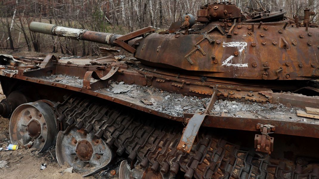 Ein zerstörter russische Panzer