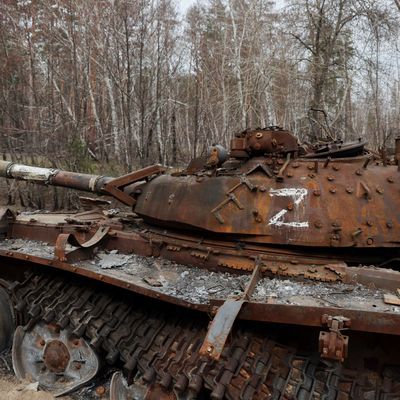 Ein zerstörter russische Panzer