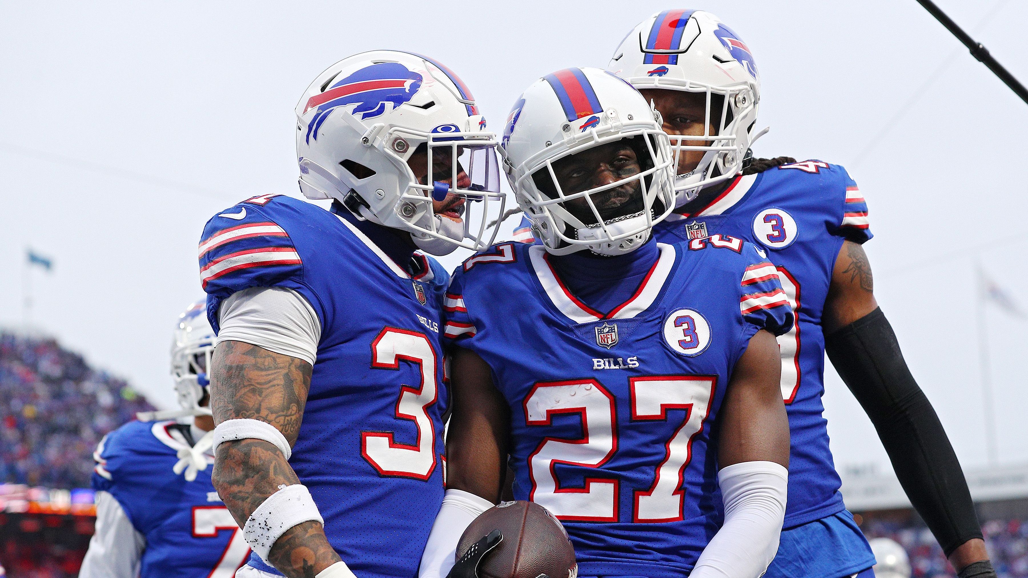 <strong>Buffalo Bills: Stärken (Defensive)</strong><br>Buffalos Defense gehörte schon in der vergangenen Saison zu den besten der NFL. Am stärksten war dabei wohl die Pass-Verteidigung. Insbesondere die Secondary um Tre’Davious White (Bild, vorne) und Jordan Poyer überzeugte mit 17 Interceptions.