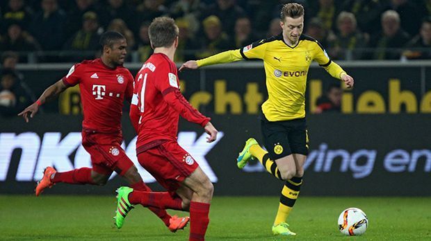 
                <strong>Marco Reus (Borussia Dortmund)</strong><br>
                Marco Reus (Borussia Dortmund, re.): Hatte die Führung auf dem Fuß, wurde im letzten Moment aber noch von Kimmich gestört. Ansonsten nicht so auffällig wie Mkhitaryan oder Aubameyang. Vor allem im zweiten Durchgang ging nichts mehr zusammen. Wurde in der 80. Minute ausgewechselt. ran-Note: 5
              