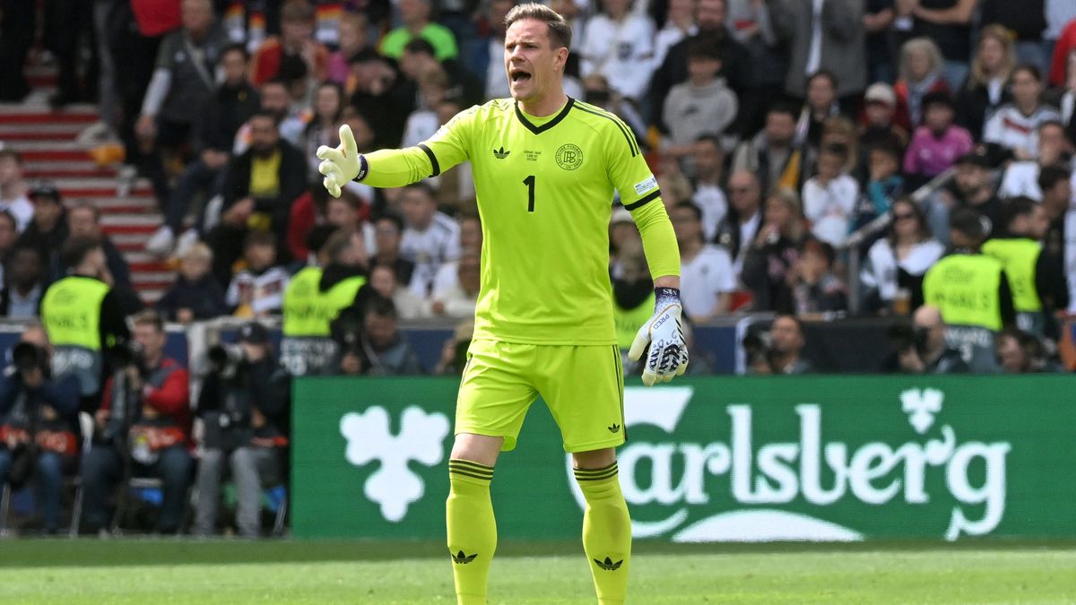 MARC ANDRE TER STEGEN, Germania, UEFA Nations League 2025, Third-place play-off, Germany vs France 0-2, Azione, Action, Single shot UEFA NATIONS LEAGUE 2025 FINALE 3-4 POSTO GERMANIA-FRANCIA 2-0