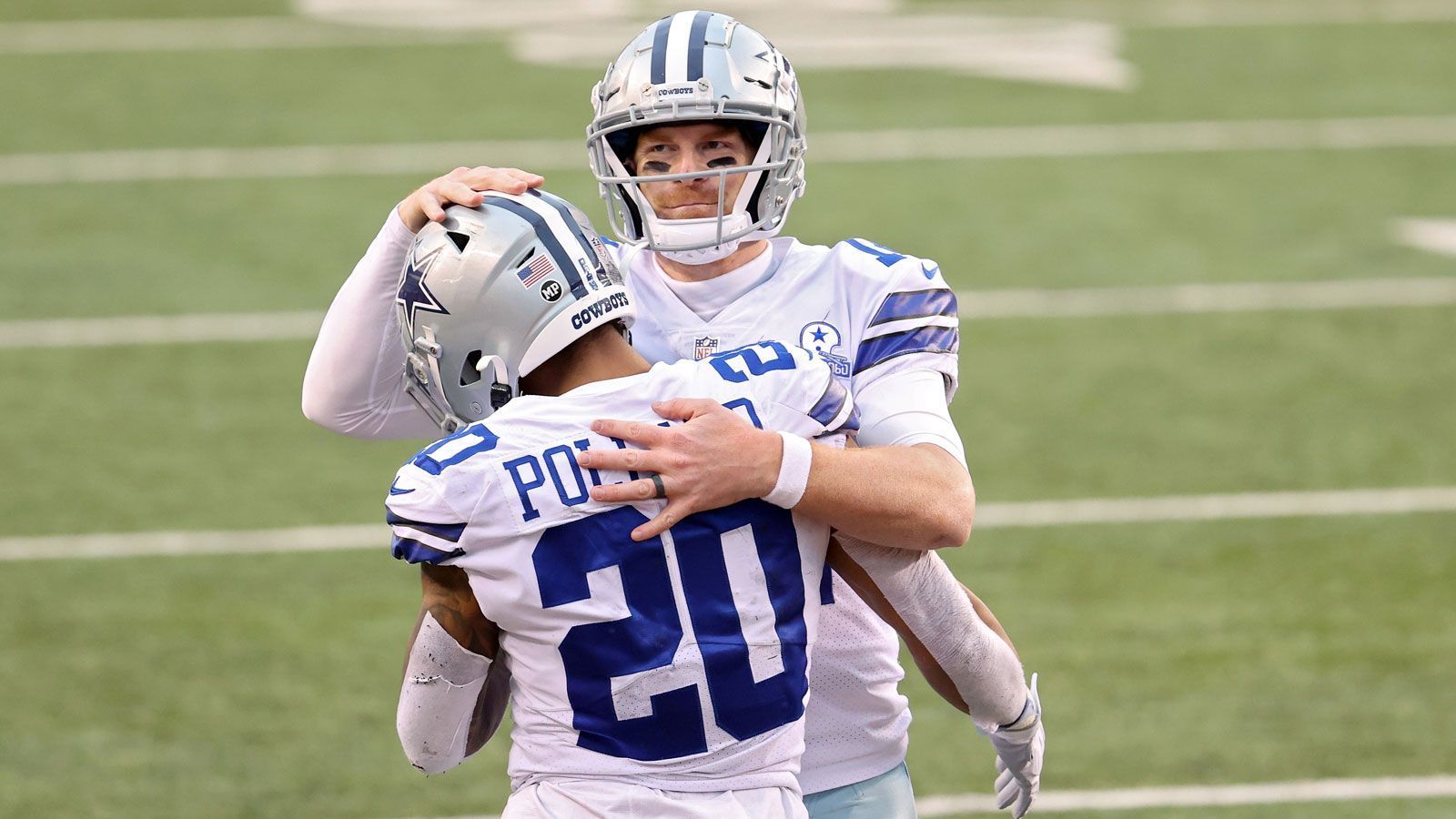 
                <strong>Dallas Cowboys (5-9)</strong><br>
                "America's Team" kann es aus eigener Kraft nicht mehr in die Playoffs schaffen. Außenseiterchancen haben die Texaner dennoch:&#x2022; Grundvoraussetzung: Dallas muss seine direkten Duelle gegen Philadelphia (Week 16) und New York (Week 17) für sich entscheiden<br>&#x2022; Washington muss gleichzeitig seine verbleibenden zwei Spiele verlieren<br>
              