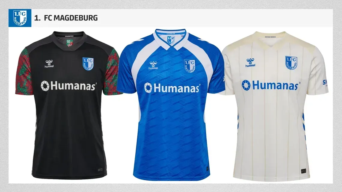<strong>1. FC Magdeburg:</strong><br>Trikotpreis: 79,95 Euro<br>Rückenbeflockung: 15 Euro